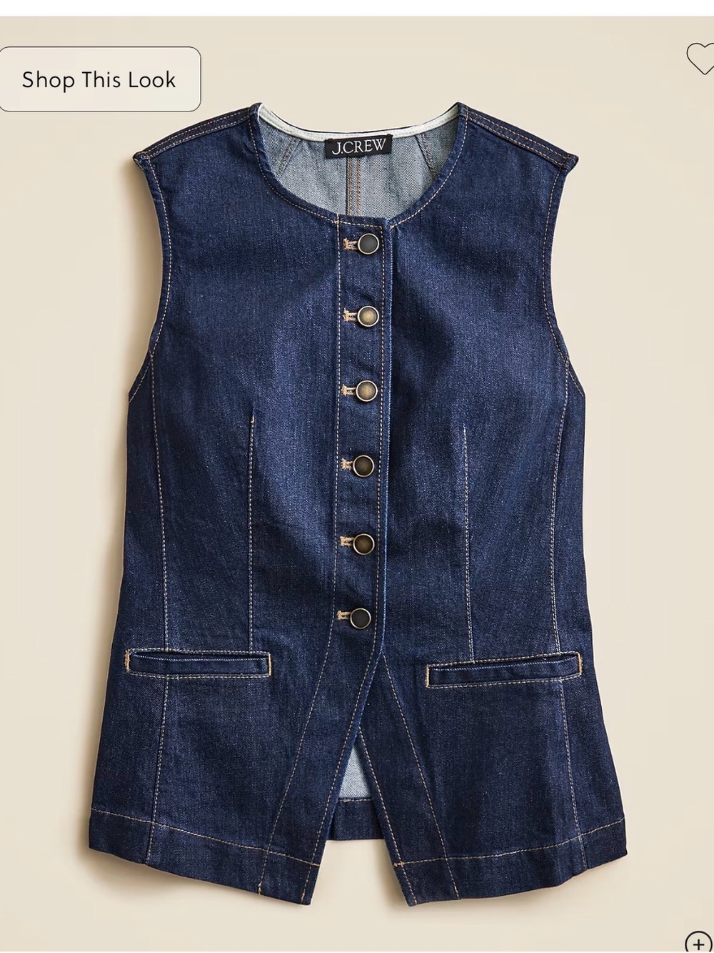J. Crew Essential cutaway vest in denim 6